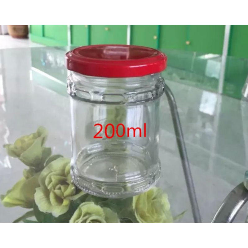 季荣春老干妈瓶麻辣酱辣椒酱瓶子酱菜瓶装牛肉果酱的玻璃瓶带盖 200ml