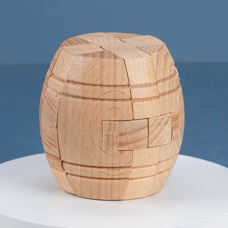 传统原创木质孔明锁智力玩具八卦榫卯结构鲁班解锁儿童玩具 酒桶