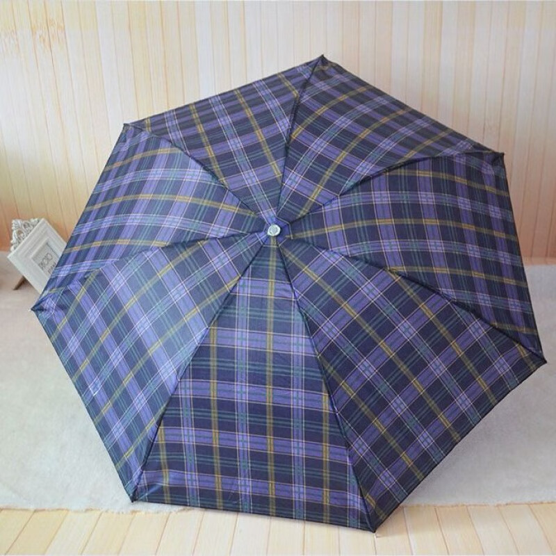 双人单人折叠晴雨伞男女商务小号格子雨伞 单人格子伞
