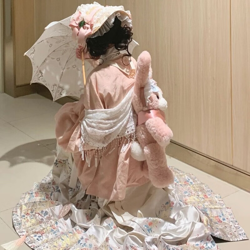 矢向京云染汉洋折衷水木秦淮明制织面裙搭配洋折衷洛丽套装秋冬汉服 套装琵琶䄂上衣+织高品面裙 S