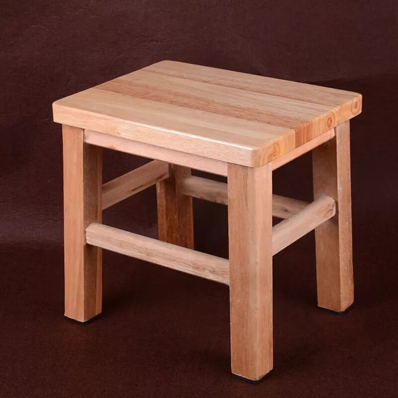 【精选】橡木实木小凳子家用成人矮凳橡木小方凳木板凳椅子小木凳 26长20宽25高(CM)