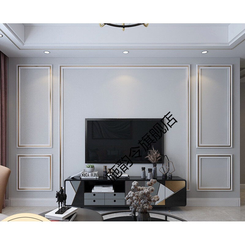 装饰电视背景墙边框墙面吊顶石膏线影视墙造型整体自粘 轻奢款 66mm