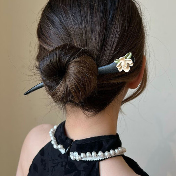 言象木簪女花朵发簪古风日常盘发木质簪子现代简约古典造型发钗发饰