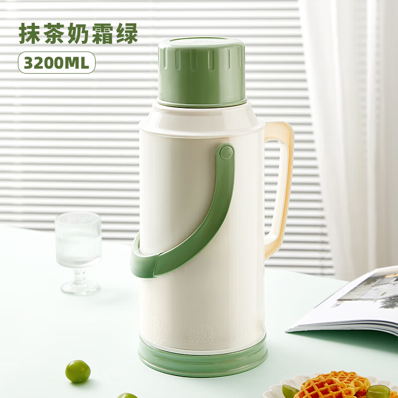 希乐扣Cilock保温壶家用大容量热水瓶玻璃内胆暖壶老式开水瓶学生宿舍暖瓶水壶 【大容量保温】抹茶奶霜绿3.2L