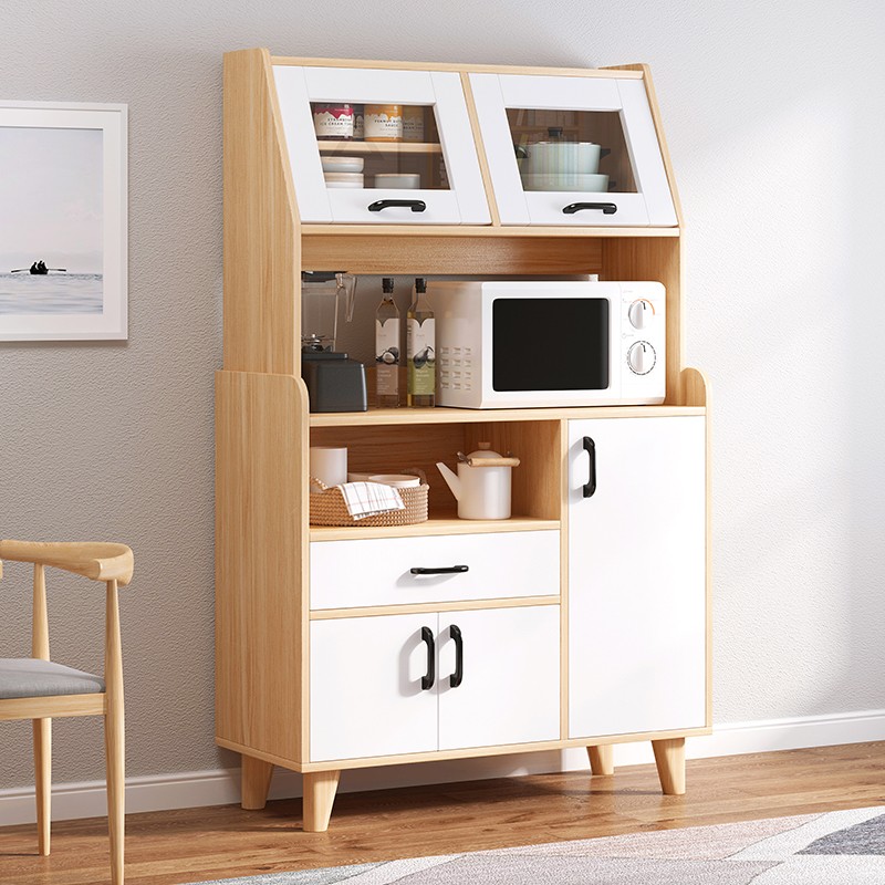 餐边柜现代简约轻奢北欧高柜欧式多用柜储物大容量厨房酒水柜 【加高