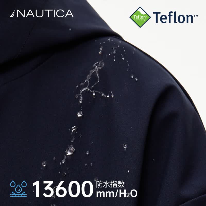 NAUTICA诺帝卡童装男女童户外冲锋滑雪三防羽绒服儿童冬季户外保暖外套 黄绿 165