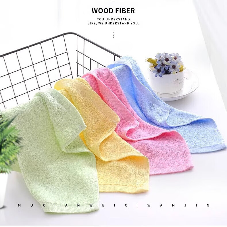 洗碗巾木纤维洗碗布抹布厨房专用吸水易清洗家用 6条洗碗巾