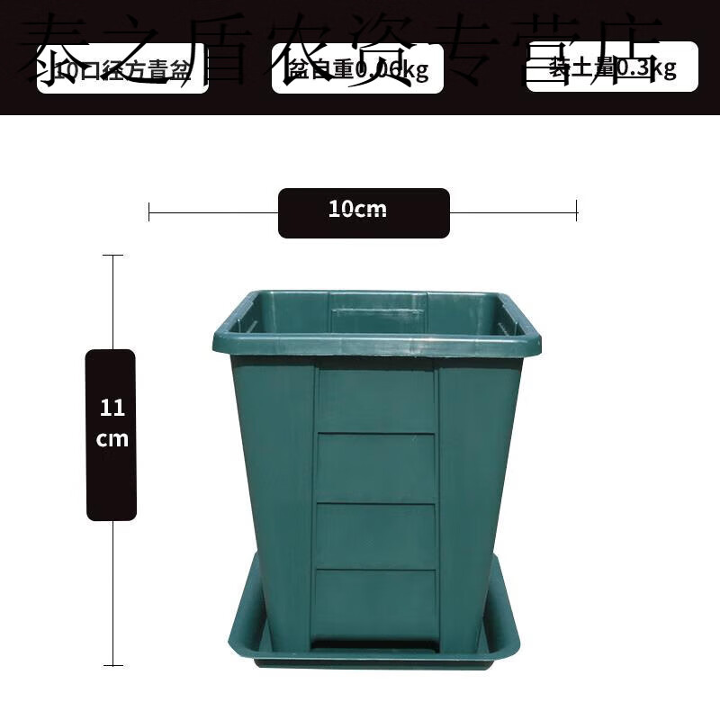 升级透气青山盆方口控根花盆不烂根月季花种 1号10口径方青盆含托盘