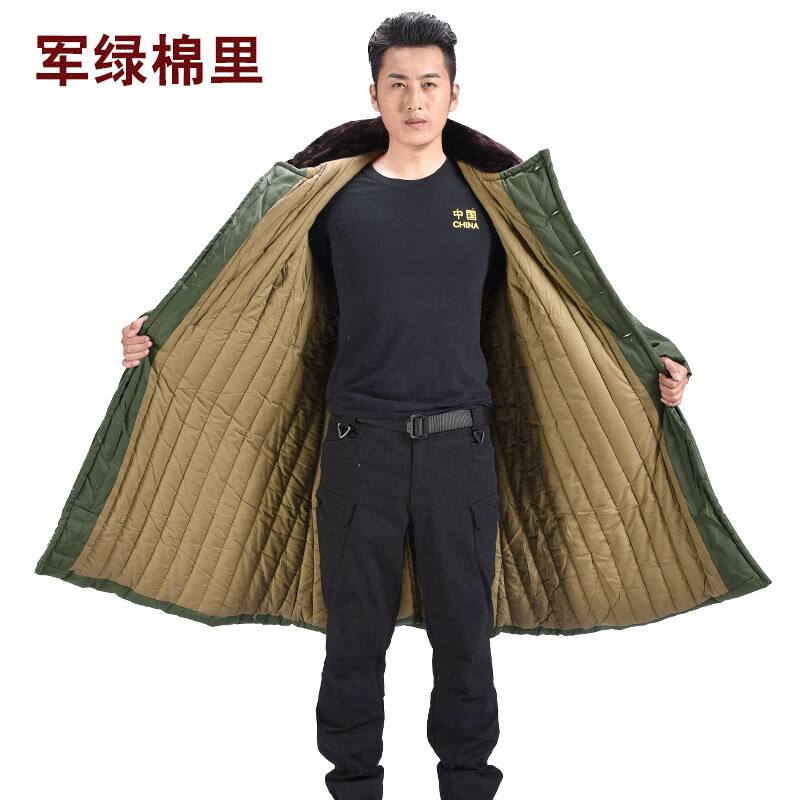 救灾军棉大衣男冬季长款绿色东北棉袄加厚防风防寒服保暖劳保大衣 军