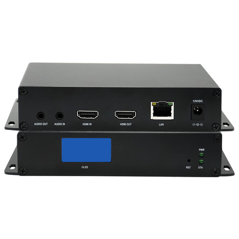 同三维4K高清视频编码器HDMI/SDI转网络IP流RJ45推流直播内网传输?？荡蠡狽VR 硬盘录像机GB28181/ONVIF 4K编码器 带HDMI环出，带液晶屏