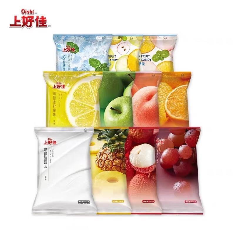 上好佳上好佳 水果味 酸奶味 硬糖 八寶果糖 12種口味任選 凈重10 100g 什錦果味