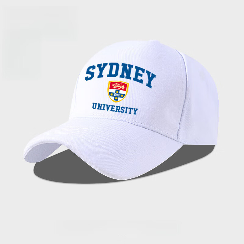 Supnba21悉尼大学Sydney文化纪念棒球帽子澳洲名校男女学生防晒鸭舌帽子夏 棒球帽-白色-1 成人款