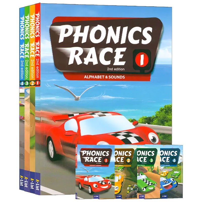 °phonics race 1-4ٶȻƴ̲ ĸ phonicsƴ  26Ӣĸ Ԫ Ԫ Ϸ Ƽ Race1-4鱾ϰ+APP 2420Ԫ5(484Ԫ/)