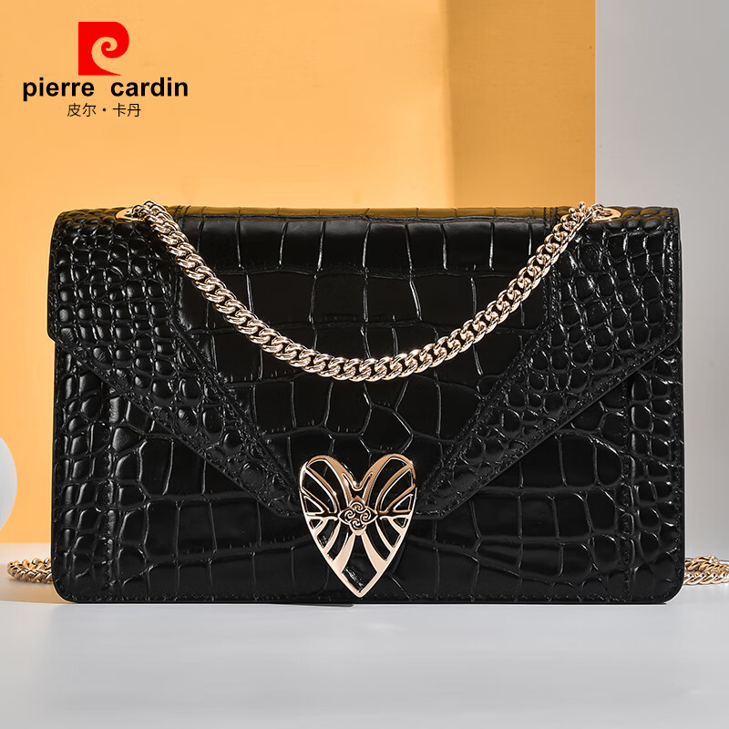 皮尔卡丹(pierre cardin)轻奢高档新款真皮女包休闲斜挎包百搭鳄鱼纹