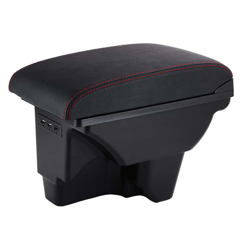 贝涵2022款五菱宏光V扶手箱专用2019新款中央改装原装原厂手扶箱一体 真皮款【面板伸缩+USB】黑色红线  USB【快充款】