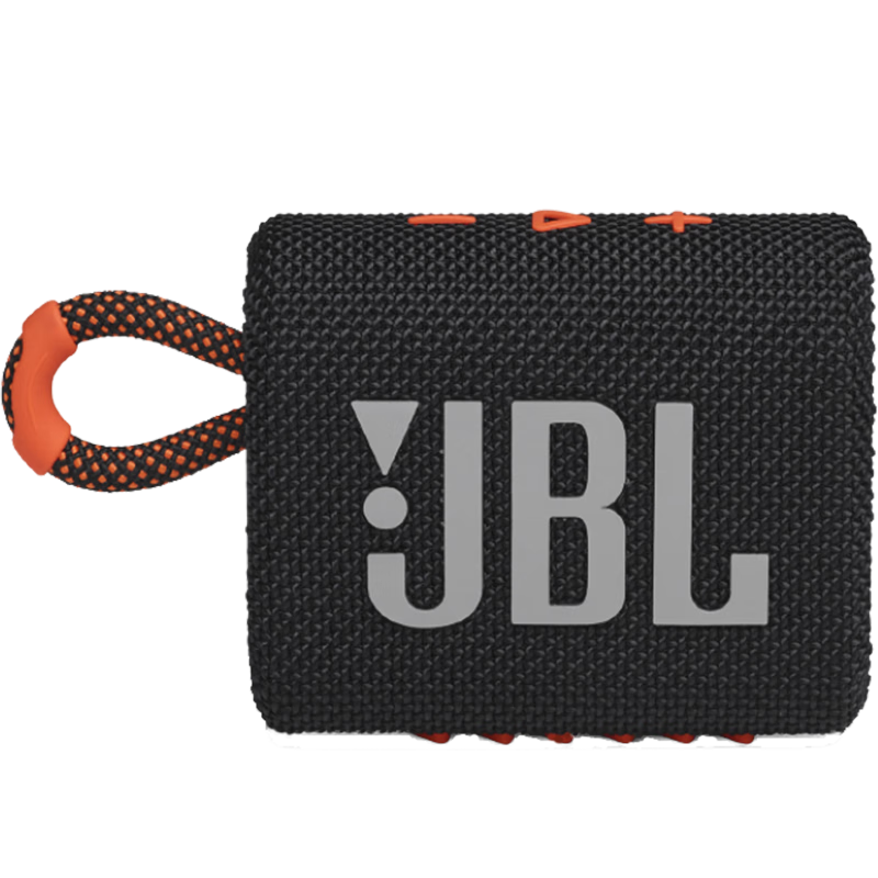 JBL GO3 音乐金砖三代 便携式蓝牙音箱 低音炮 户外音箱 迷你小音响 极速充电长续航 防水防尘设计 黑拼橙色100020789514