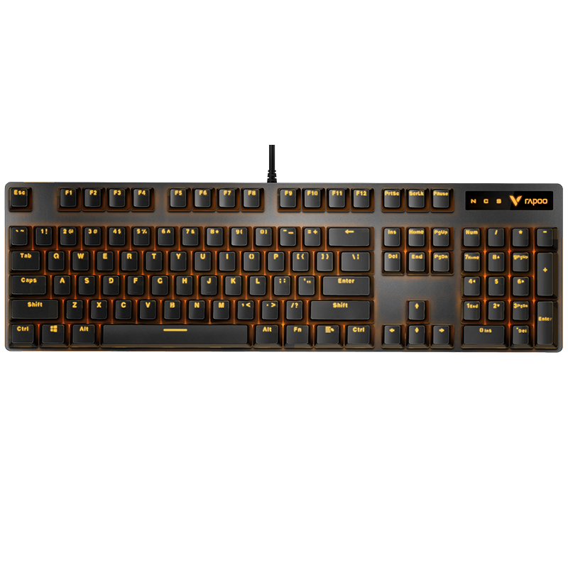 RAPOO 雷柏 V500PRO 104键 有线机械键盘 黑色 雷柏茶轴 单光