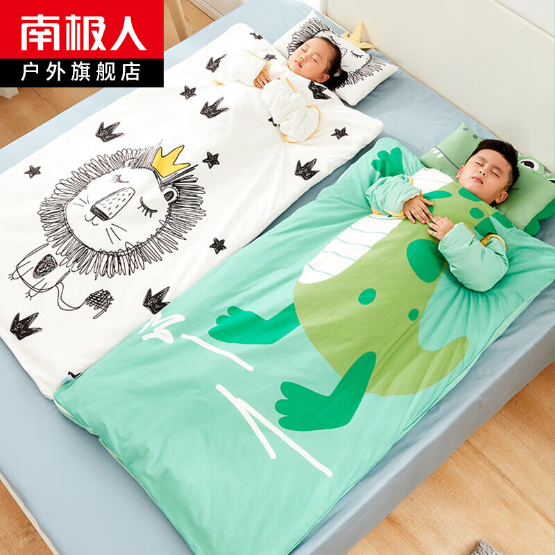 儿童睡袋四季通用中大童大龄宝宝防踢被神器加厚秋冬款被子 鳄鱼贡热