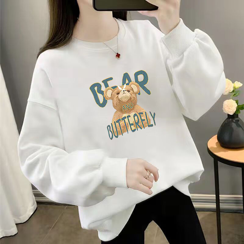 lpox卫衣女潮ins春秋季新款棉长袖圆领卫衣女韩版宽松百搭气质上衣