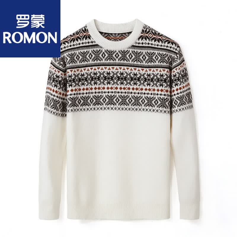 罗蒙（ROMON）羊绒衫男100纯山羊绒加厚爸爸装羊绒保暖中国风毛衣针织中年 阿尔卑斯【23款羊绒系列】 2XL高性价比高么？