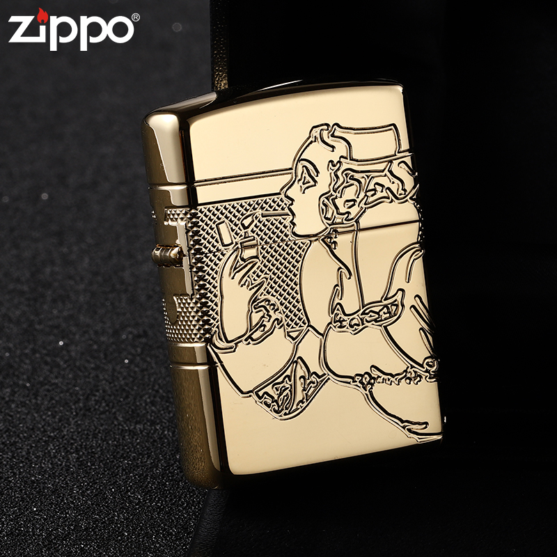 打火机正版 之宝镀金四面环绕风中女郎限量1000个收藏级送礼煤油防风