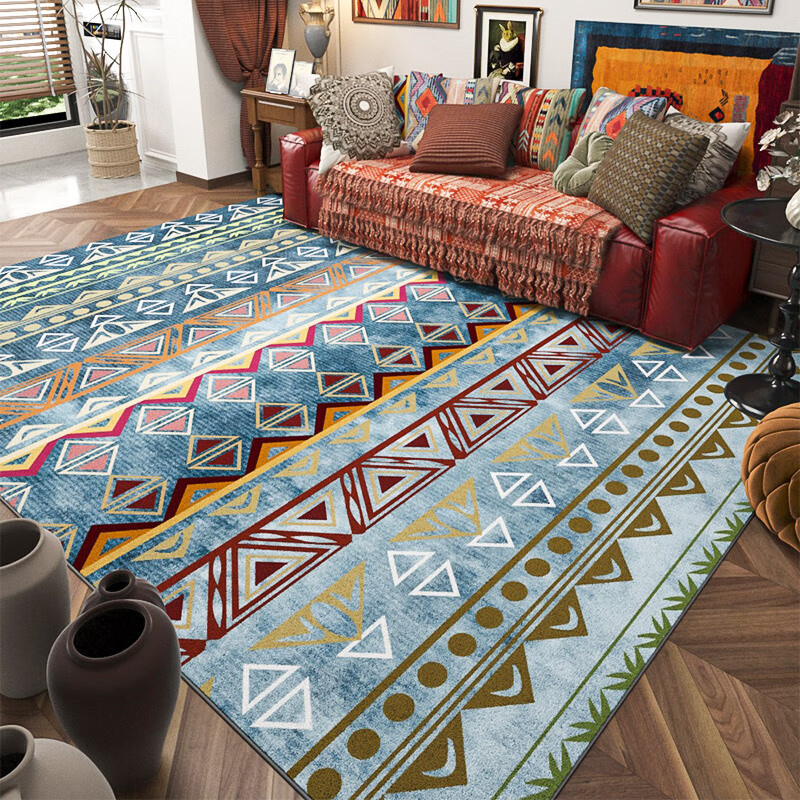 KAYE民族风波西米亚地毯沙发客厅茶几毯加厚免洗轻奢高级感卧室床边毯 BS-T21 120x160 cm