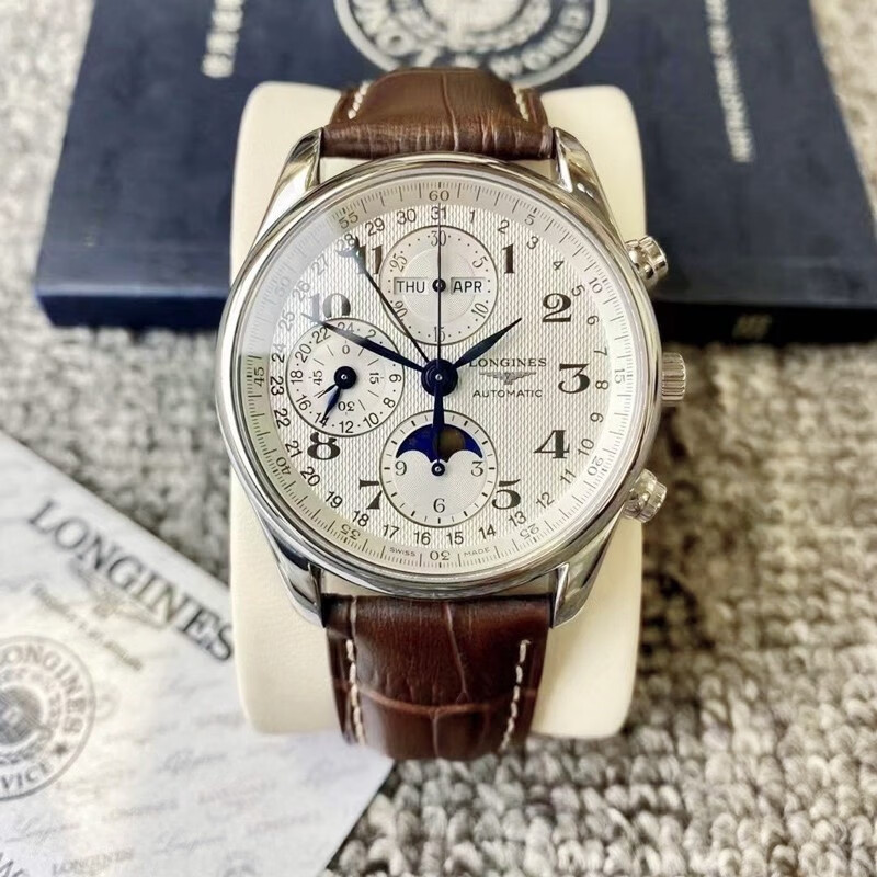 【二手99新】浪琴男表(longines)名匠系列八针月相多功能自动机械瑞表