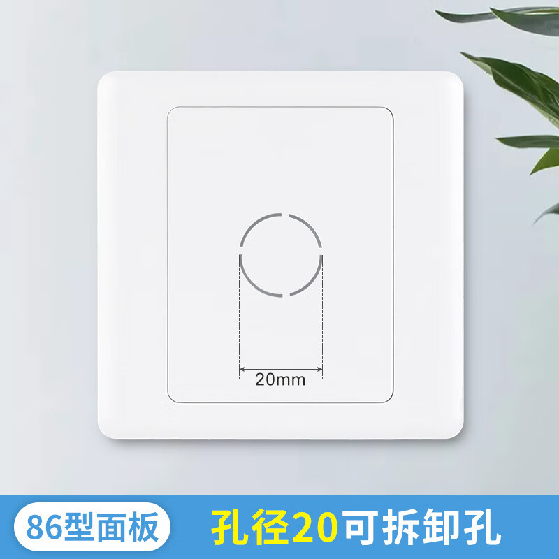 惠利得86型空白面板带出线孔家用穿线面板出线口堵洞穿线孔装饰遮挡