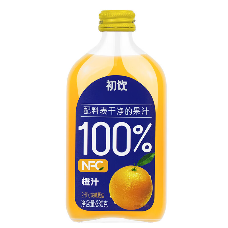 初饮100果汁橙汁330g*20瓶装nfc扁瓶0脂肪多种口味 100橙汁330g*20瓶
