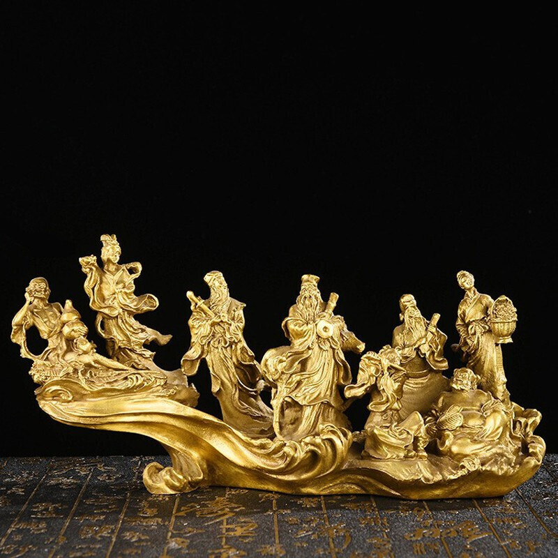 礼亿源 铜八仙过海摆件人物像摆设催官运各显神通家居客厅办公装饰