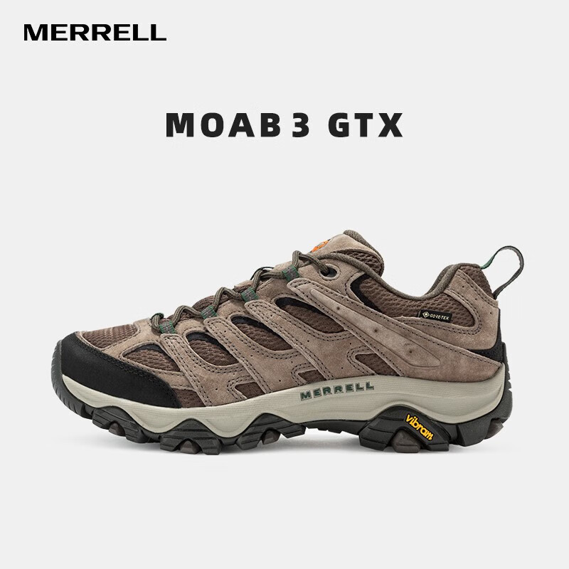 迈乐（Merrell）男女款户外越野徒步鞋MOAB GTX防水透气防滑抓地耐磨登山鞋 J035797 灰深兰-3 GTX男款 42