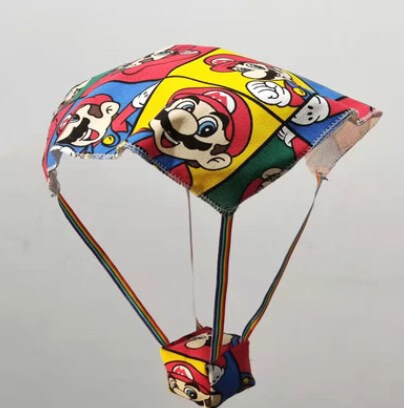 杉贝幼儿园手工布艺降落伞沙包儿童户外空投玩具子自制器材 可爱卡通30cm