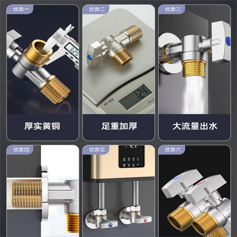 GOLD.SGJ【精选厂家】水管家球阀热水器专用全铜大流量冷热水4分开关阀门 纯铜