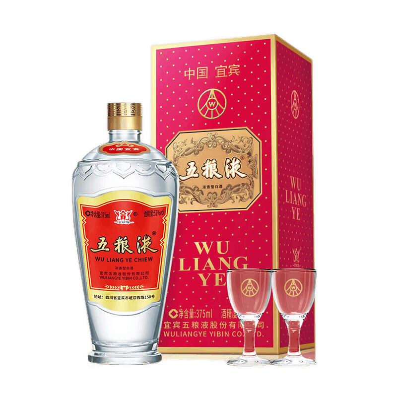 五粮液(wuliangye)股份公司 收藏送礼 小交杯酒 375ml单瓶装 52度浓香