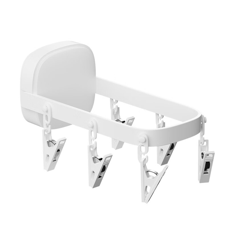 折叠衣架免打孔家用挂衣晾晒壁挂卫生间室内阳台晒袜子晾衣架 白色