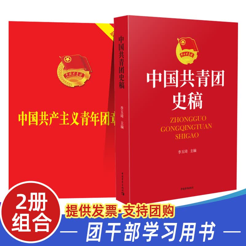 2册 中国共青团史稿+中国共产主义青年团章程 团干部用书 共青团历史团史党史团支部团员学习红色经典革命精神党建读物党政书籍