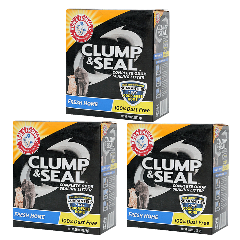 艾禾美（ARM&HAMMER）铁锤猫砂12.7kg多包膨润土除臭无尘结团矿石抗菌猫专用猫咪厕所 【绿标2盒】加强抑臭50.8斤