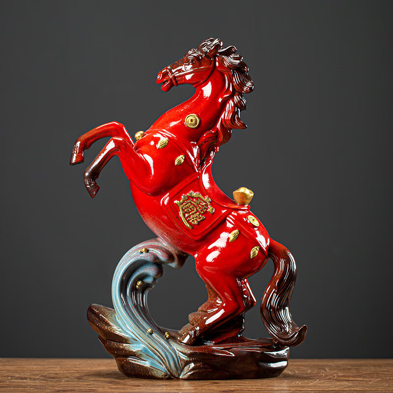 陶瓷摆件 家居礼品 客厅办公桌面装饰 乔迁新居开业 马上有钱【红色】