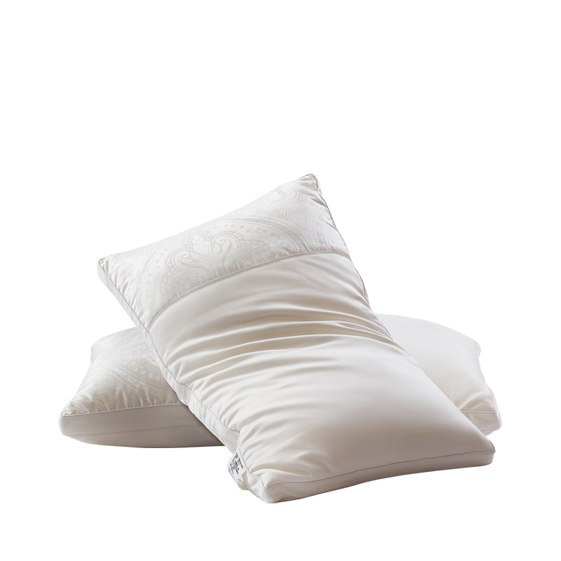 富安娜 高档提花蚕丝丝绵枕芯 抑菌成人护颈枕头  一个装 70*45cm