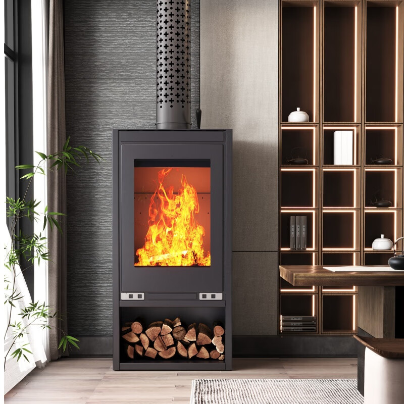 百圣牛真火燃木壁炉立式农村装饰烧柴火炉子室内家用取暖炉木柴 立式