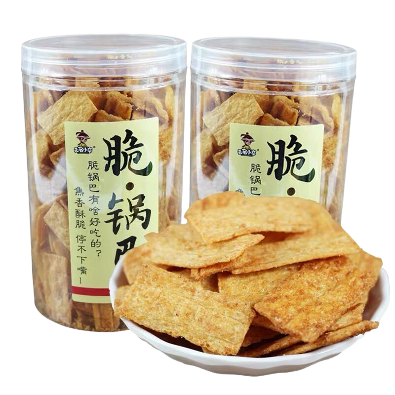无名小卒脆锅巴网红罐装210g牛排麻辣原味休闲零食特产 牛排味罐装210g*4罐