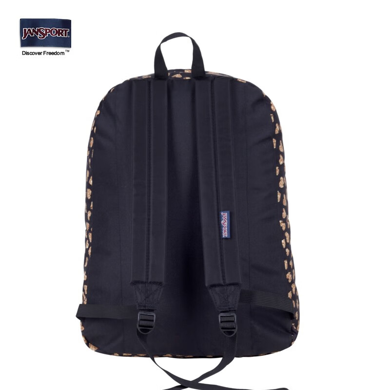 JANSPORT杰斯伯双肩包男女清新森系花色背书包\/裁切不同花纹会不一致 T5013CN豹纹爱心-无侧袋无隔层