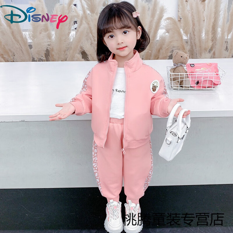 迪士尼(disney)1-2-3-4-5岁半女宝宝套装春秋装女童卫衣两件套小孩子