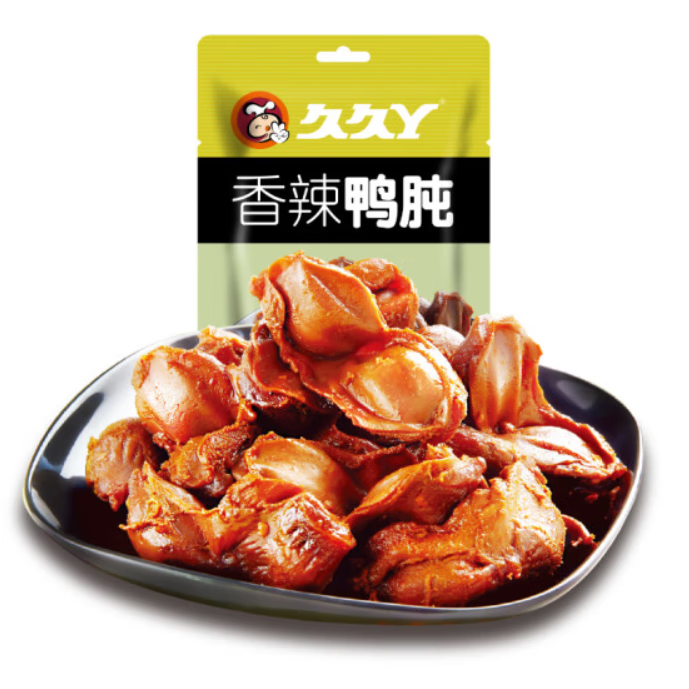 久久丫136克香辣鴨肫即食鹵味網(wǎng)紅食香辣零食小吃 香辣鴨肫136g*2袋