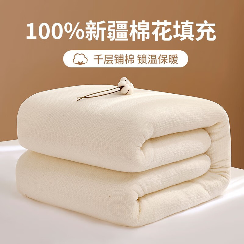 明珠小棉匠新疆棉被子棉花被芯单双人 6斤 150*200cm