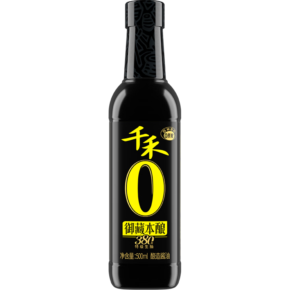 千禾御藏本釀 380天醬油 500mL【0添加 特級(jí)生抽】炒菜提鮮調(diào)料調(diào)味品