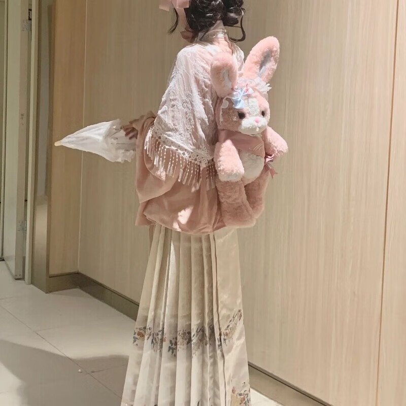 矢向京云染汉洋折衷水木秦淮明制织面裙搭配洋折衷洛丽套装秋冬汉服 套装琵琶䄂上衣+织高品面裙 S