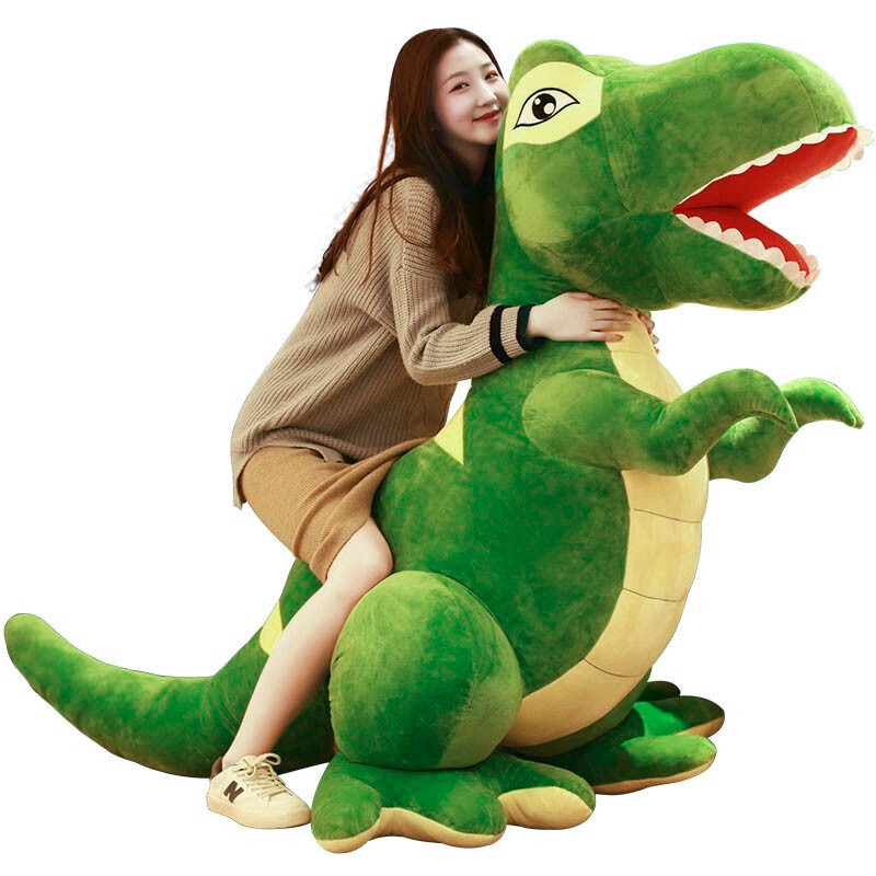 抱枕布娃娃玩偶霸王龙大号女孩可爱儿童生日礼物 绿色大恐龙 90厘米