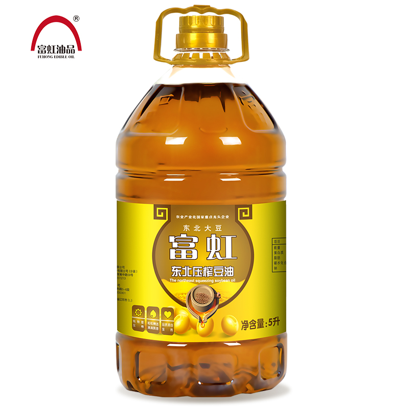 富虹油品 富虹 东北古法压榨 三级大豆油 非转基因 食用油 5L