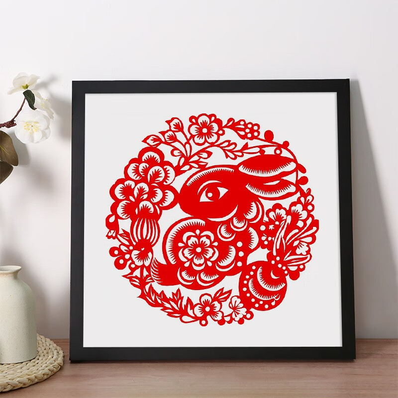 维佳正方形实木画框剪纸书法字画相框装裱框摆台十字绣框边框自装挂墙